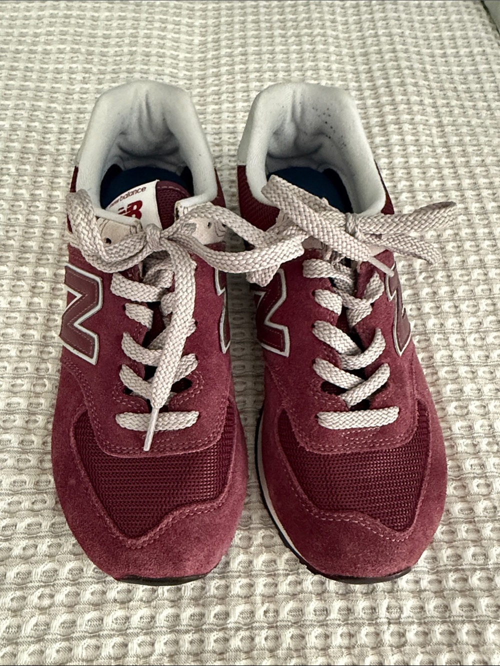 New Balance Wine Suede & Mesh Trainers #574 in size 7